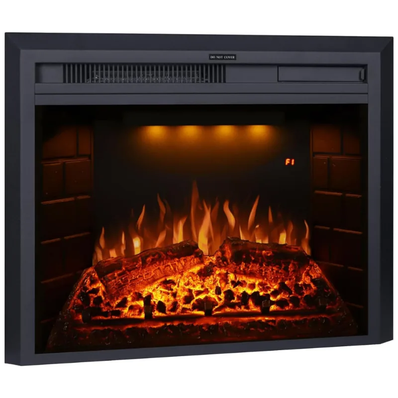Lareira Eletrica De Embutir A53x64l Com Controle Remoto E Protecao Contra Superaquecimento, 1500w, 110v, Valuxhome Ef23t, Preto