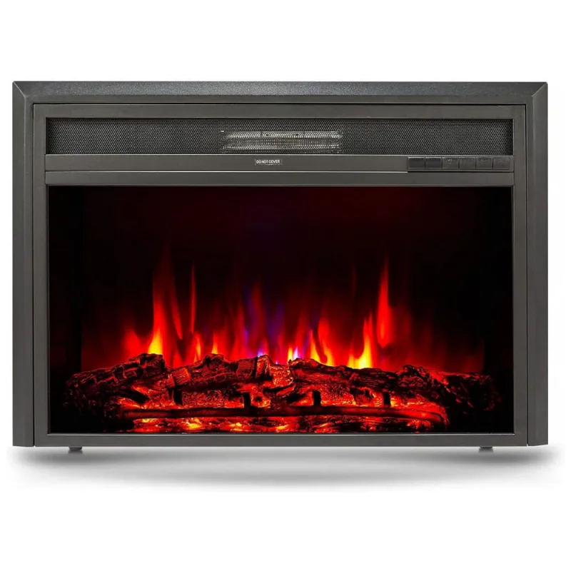 Lareira Eletrica De Embutir A55x81l Digital, Luz Led, Chamas Multilorida E Temporizador, 1500w, 110v, Co Z Embedded Space Heater1, Preto