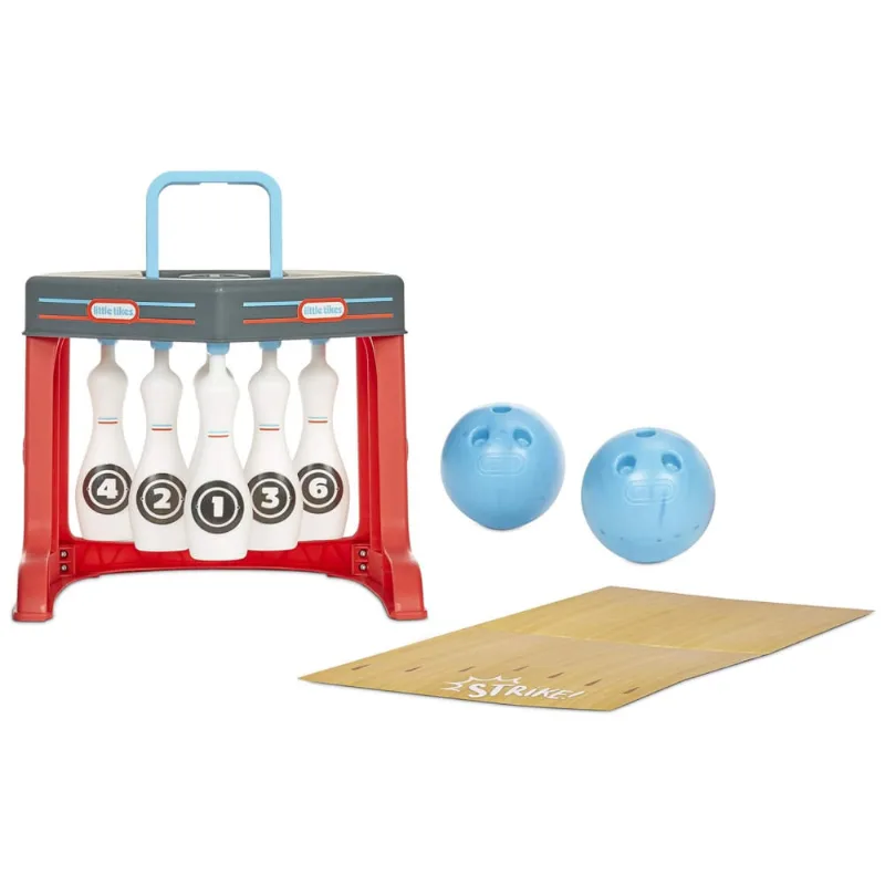 Pista De Boliche Infantil Com Organizacao Dos Pinos Automatica Para Criancas De 3 A 6 Anos, Little Tikes 655159oc, Vermelho