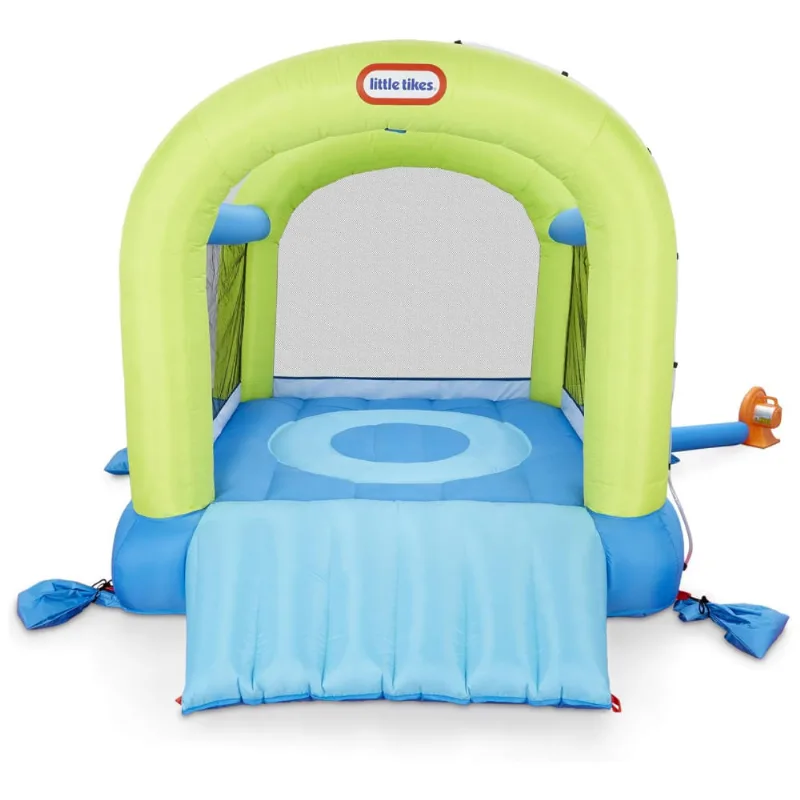 Pula Inflavel Com Irrigador De Agua Para Criancas De 3 A 8 Anos, Little Tikes 656019eu, Azul