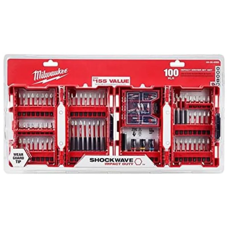 Shockwave Impact Driver Bit Set 100 Piece, Milwaukee 48 32 4083