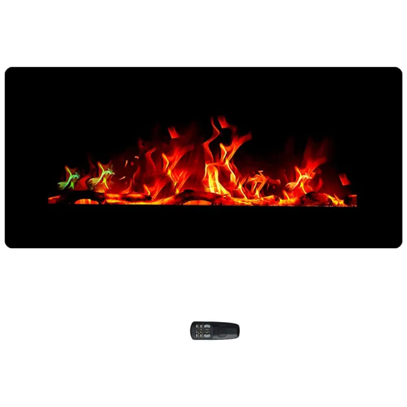 Helioshestia 34 Wide Wall Mounted Electric Fireplace, Portable Room Heater, Freestanding With Remote And Thermostat