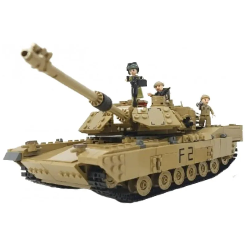 Kit de Construção Veículo Militar com 1463 Peças para 8 Anos ou mais, GENERAL JIMS WW2 Tank, Marrom 110v
