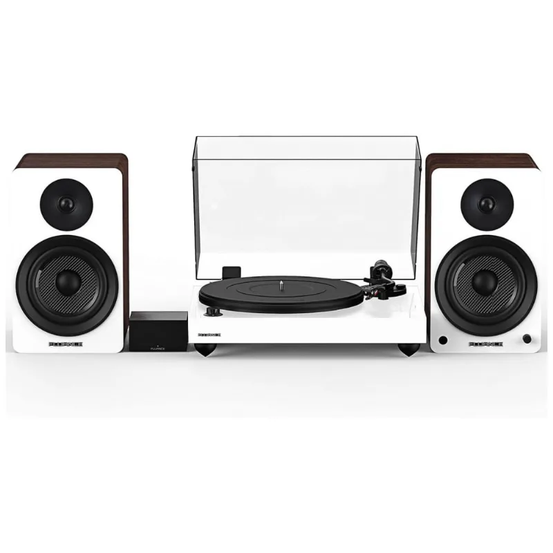 Vitrola Toca Discos Retro Com Pre Amplificador E Alto Falantes, 120w, Escuro, 110v, Fluance Rt82whpa61ww, Marrom Escuro