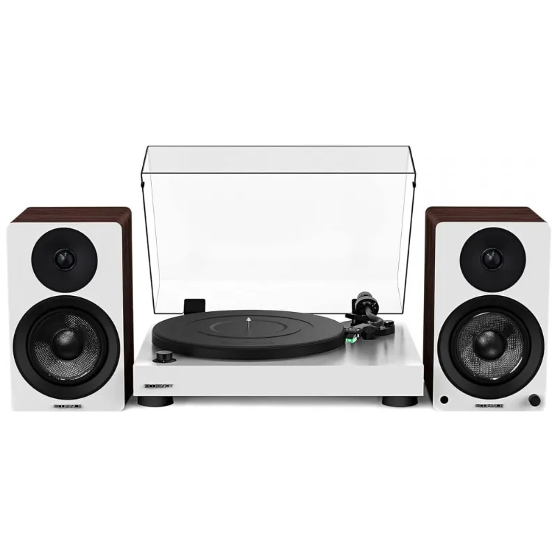Vitrola Toca Discos Retro Com Pre Amplificador E Alto Falantes, 90w, 110v, Fluance Rt81whai41ww, Branco