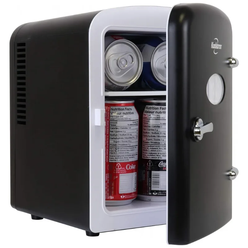 Mini Geladeira Para Skincare B Retro 4 Litros, 12v, 110v, Koolatron Krt04 B, Preto
