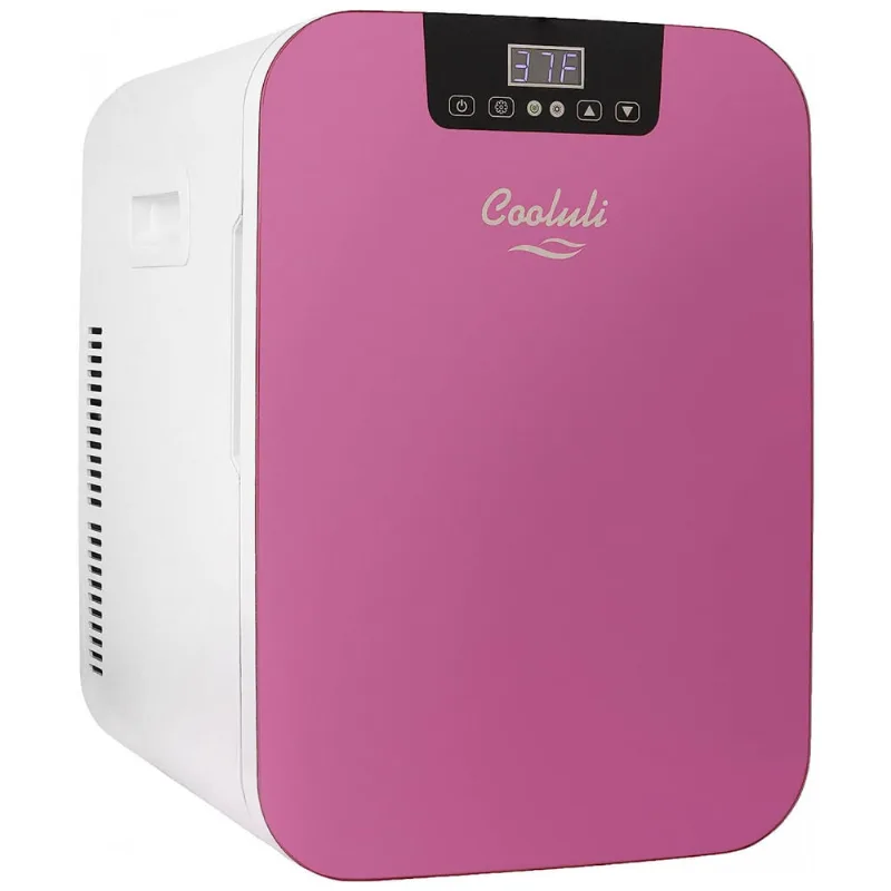 Mini Geladeira Para Skincare 20 Litros Com Controle De Temperatura Digital, 12v, 110v, Cooluli C20ldxp, Rosa