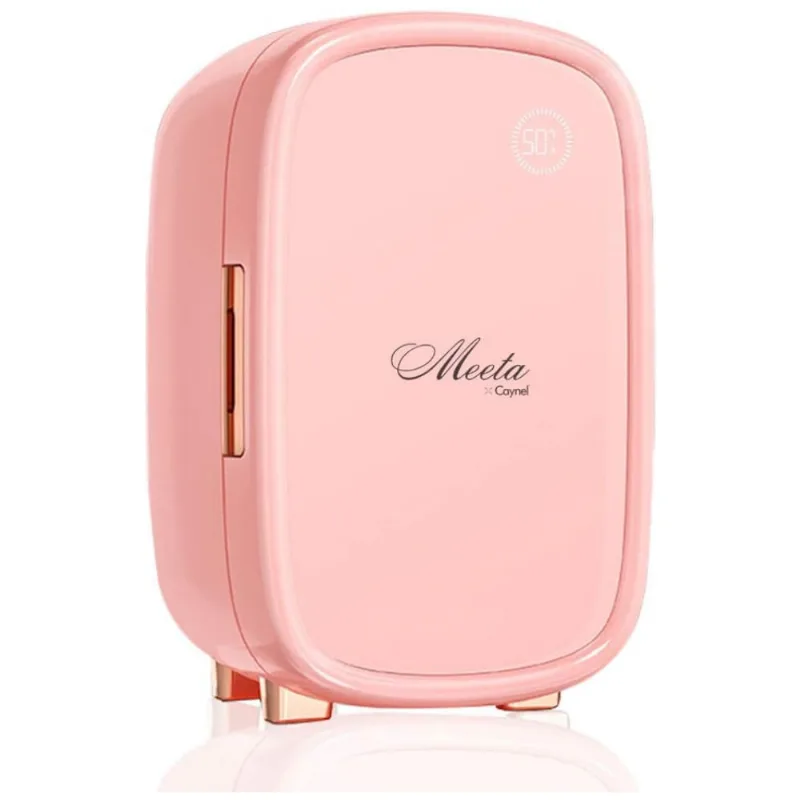 Mini Geladeira Para Skincare 12 Litros Com Painel Digital, 12v, 110v, Caynel Mj4992, Rosa