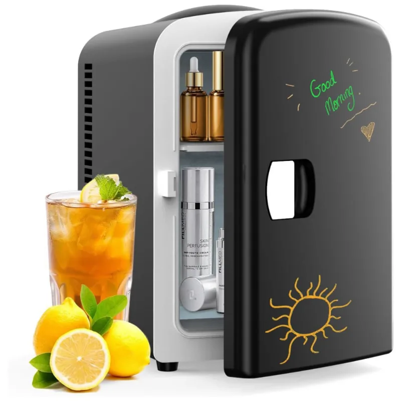 Mini Geladeira Para Skincare 4 Litros, 12v, 110v, Living Enrichment Tmf 4r Black, Preto