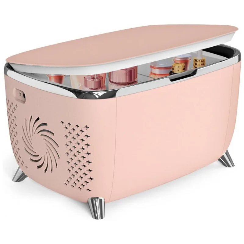 Mini Geladeira Para Skincare 6 Litros, 12v, 110v, Living Enrichment Cba 6l, Rosa