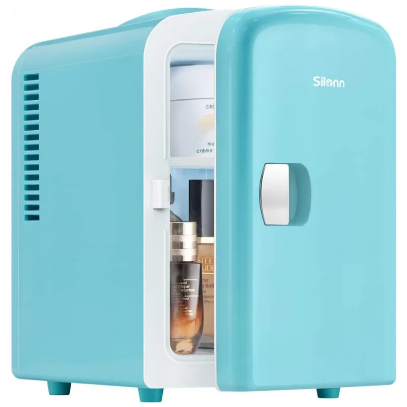 Mini Geladeira Para Skincare 4 Litros, 12v, Teal, 110v, Silonn Slre01g1, Azul