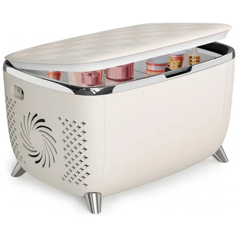 Mini Geladeira Para Skincare 6 Litros, 12v, Branca, 110v, Living Enrichment Cba 6l, Branco