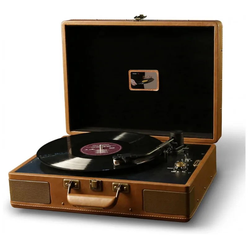 Vitrola Toca Discos Retro 2 Velocidades Com Bluetooth E Alto Falantes Embutidos, 110v, Basn, Marrom