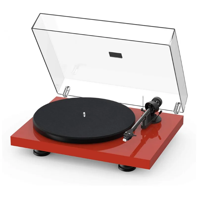 Vitrola Toca Discos Retro 3 Velocidades Com Braco De Fibra De Carbono, 1230037, 110v, Pro Ject Audio Systems Pro1230037, Vermelho