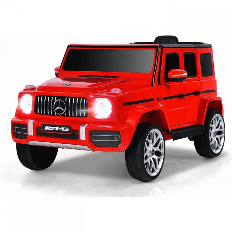 Carro Eletrico Infantil Mercedes Benz G63 a Bateria 12V 1 Assento com 2 Velocidades, OLAKIDS, Preto 110v