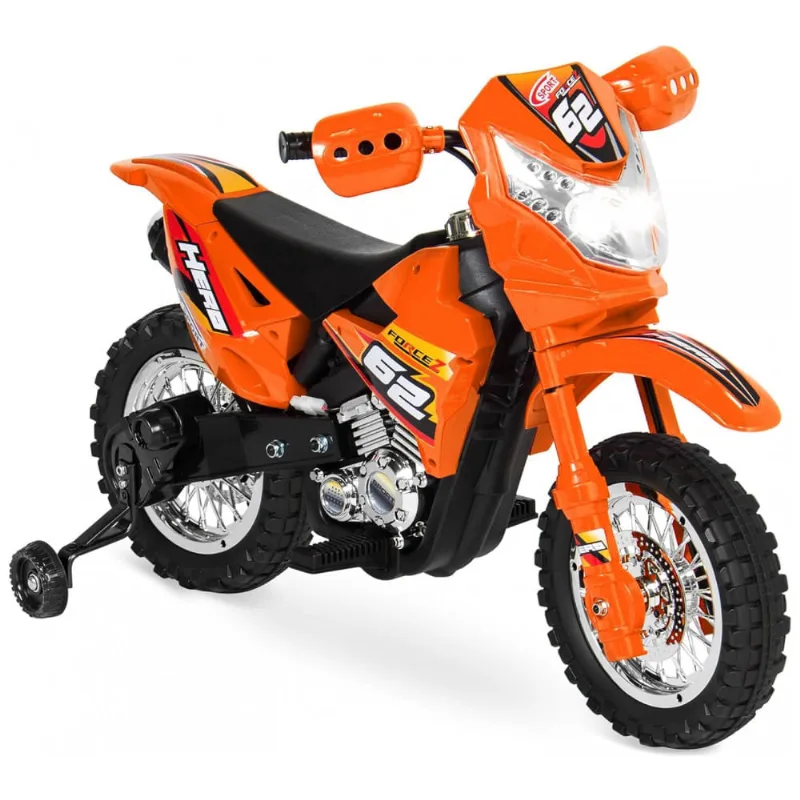 Moto Elétrica Infantil a Bateria 6V com Sons e Luzes, Idade Rec 3 a 6 anos, BEST CHOICE PRODUCTS, Laranja 110v