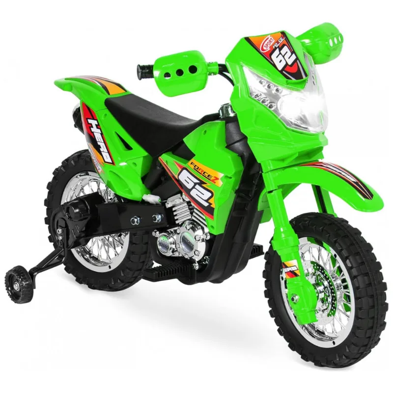 Moto Elétrica Infantil a Bateria 6V com Sons e Luzes, Idade Rec 3 a 6 Anos, BEST CHOICE PRODUCTS, Verde