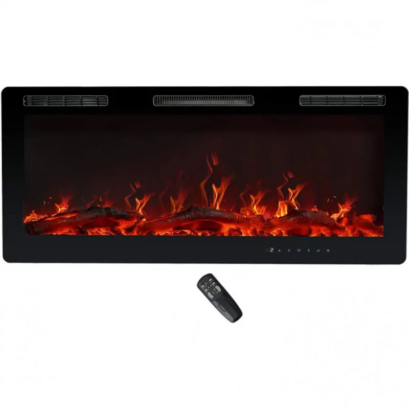 Lareira Elétrica De Embutir A43x97l Com Controle Remoto, 1500w, 110v, Flameshade Efw Tj42a, Preto