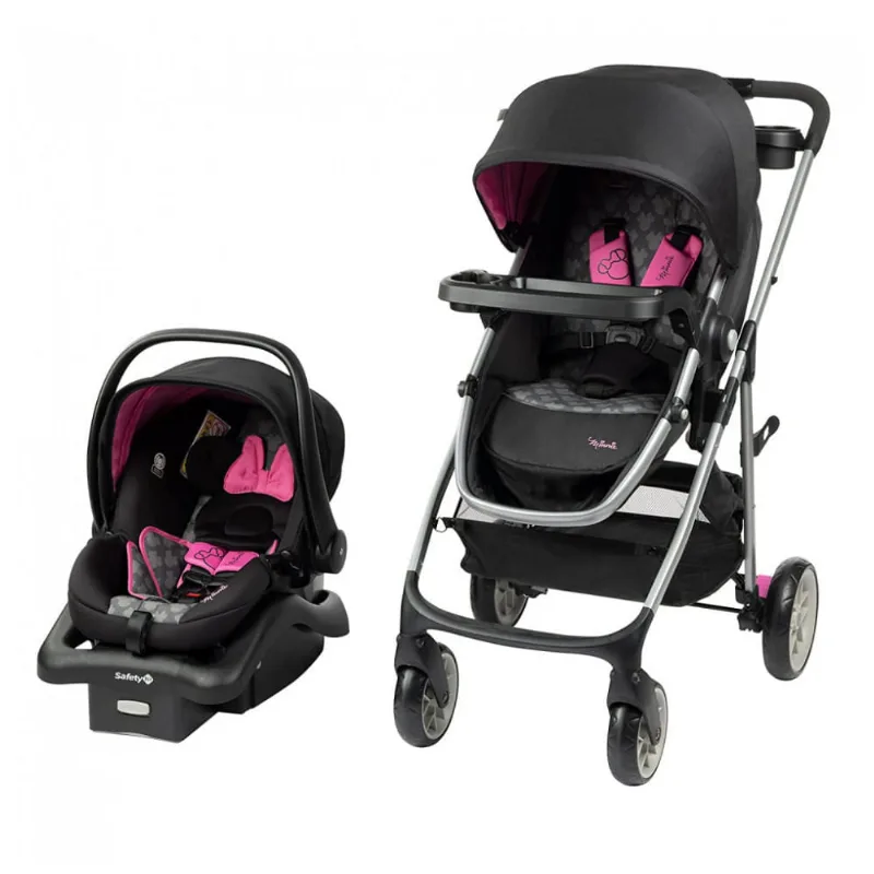 Carrinho de Bebê Disney Baby Minnie Mouse com Design Leve, Preto 110v