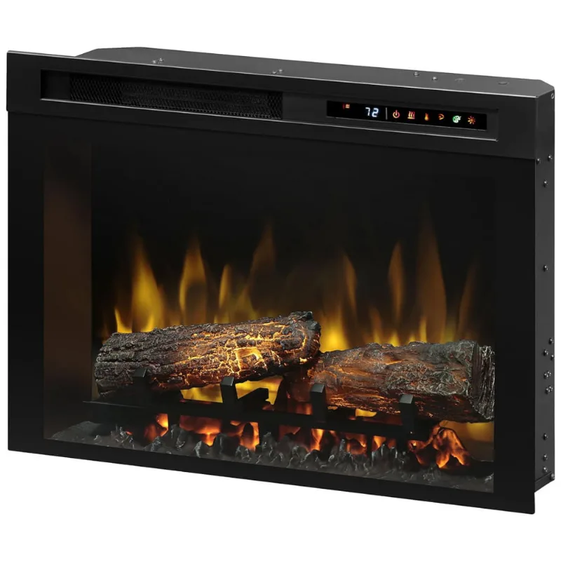 Lareira Eletrica De Embutir A48x66l Com Controle Remoto E Chamas Multicolorida, 110v, Dimplex, Preta