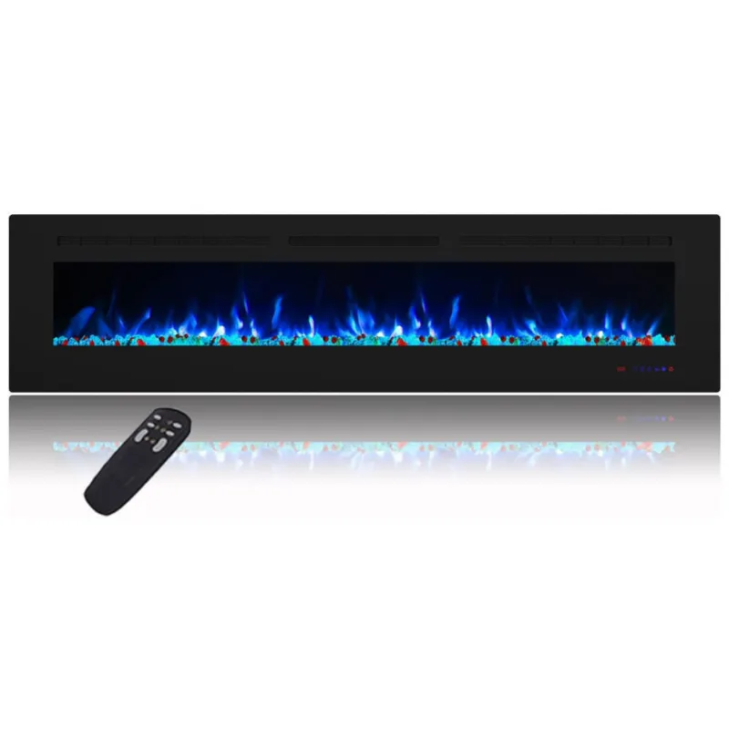 Lareira Eletrica De Embutir A40x182l Com Controle Remoto E Temporizador, 110v, Masarflame, Preta