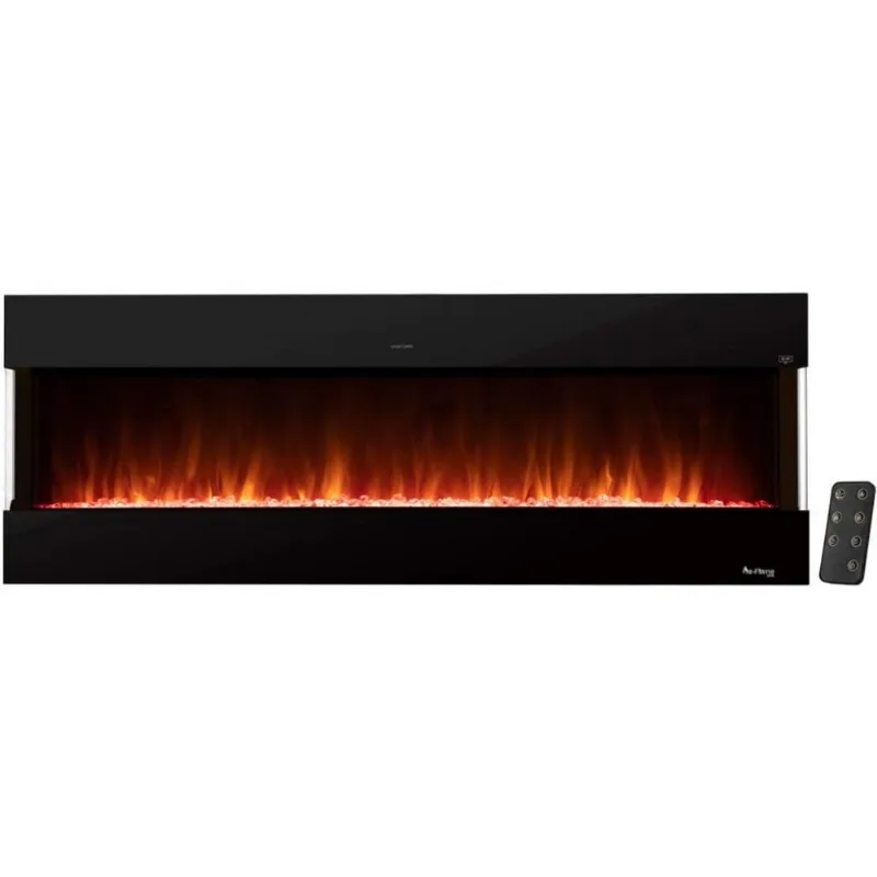 Lareira Elétrica De Embutir A55x152l Com Controle Remoto E Temporizador, 110v, E Flame Usa, Preta