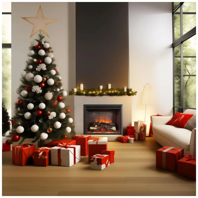 Lareira Elétrica De Embutir A68x88l Com Controle Remoto, 110v 1500w, Richflame, Preta