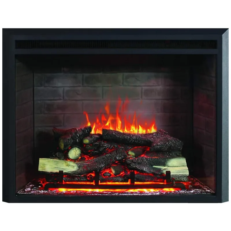 Lareira Elétrica De Embutir A62x81l Com Controle Remoto, 110v 1500w, Richflame, Preta