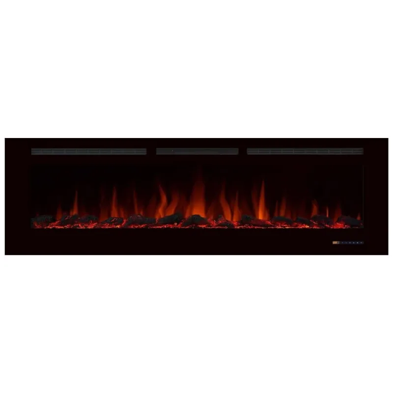 Lareira Eletrica De Embutir A54x182l Com Controle Remoto E Protecao Contra Superaquecimento, 110v 1500w, Valuxhome, Preta