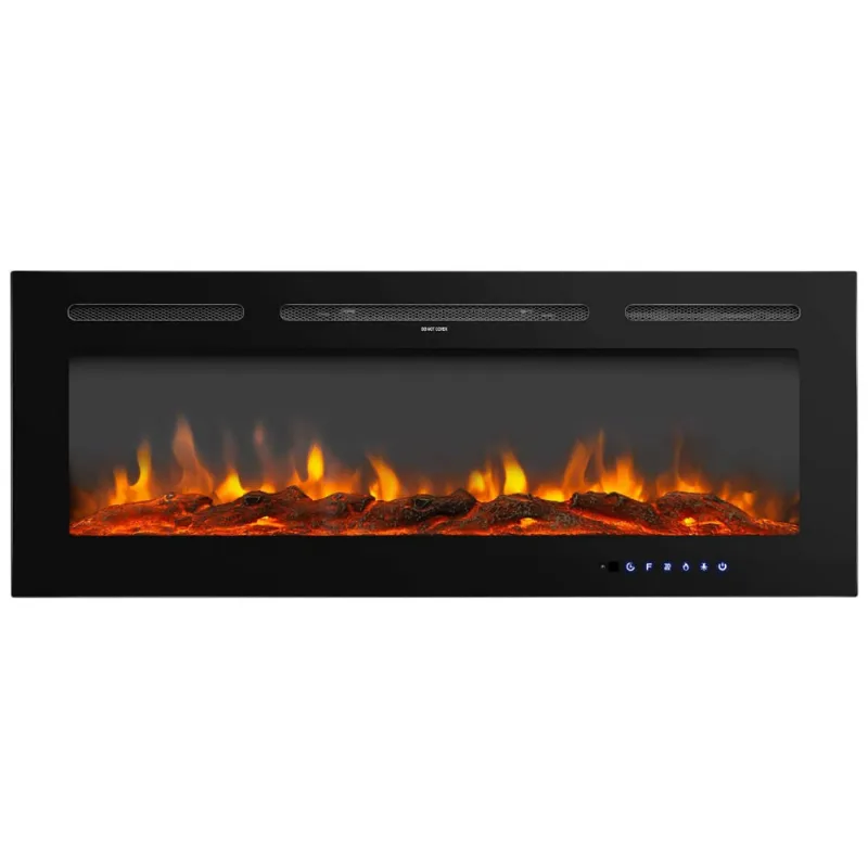 Lareira Eletrica De Embutir A43x152l Com Controle Remoto E Temporizador, 110v, Auag, Preta