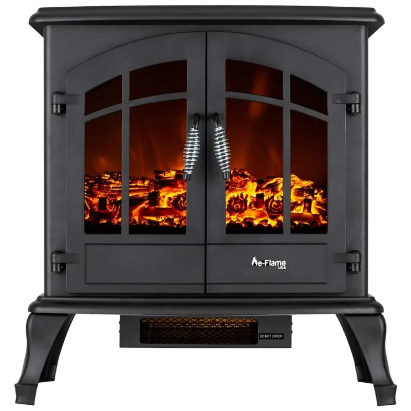 Lareira Elétrica Com Chamas 3d Ajustáveis, 750w 1500w, 110v, E Flame Usa, Preto