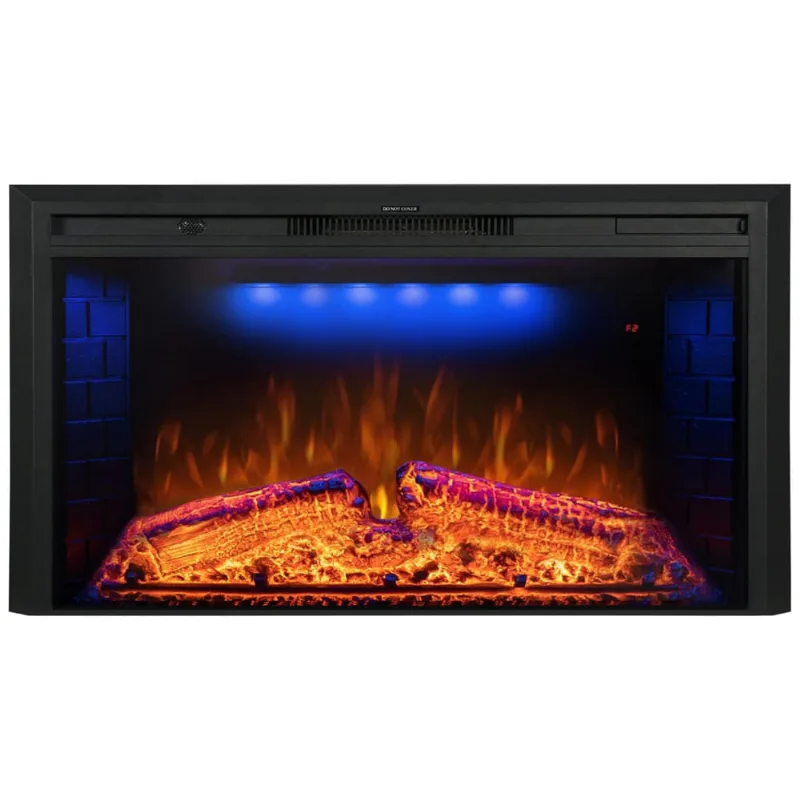 Lareira Eletrica De Embutir A69x109l Com Crepitacao De Som, 110v 1500w, Benrocks, Preta