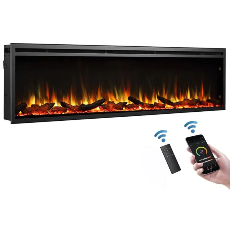 Lareira Elétrica De Embutir A45x182l Com Controle Remoto, 110v, Legendflame, Preta