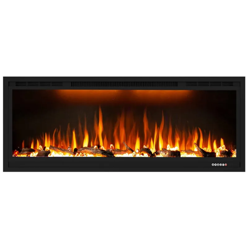 Lareira Eletrica De Embutir A43x111l Com Controle Remoto, 110v 1500w, Dreamflame, Preta