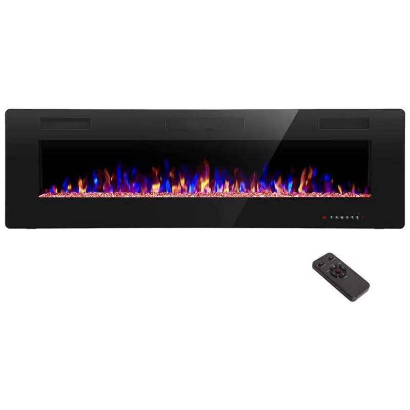 Lareira Eletrica De Embutir A45x172l Com Controle Remoto E Temporizador, 110v, R.w.flame, Preta