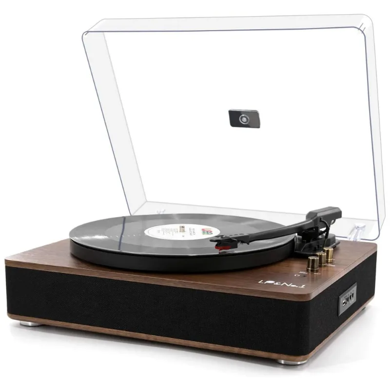 Toca Discos Retro Com 3 Velocidades E Alto Falantes Estéreo, Lpno1, Marrom