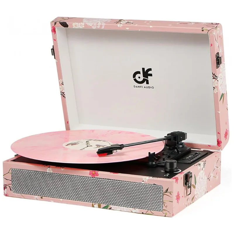 Toca Discos Retro 3 Velocidades Com Bluetooth, Usb E Alto Falantes Embutidos, Danfi Audio Df Te012pk, Rosa