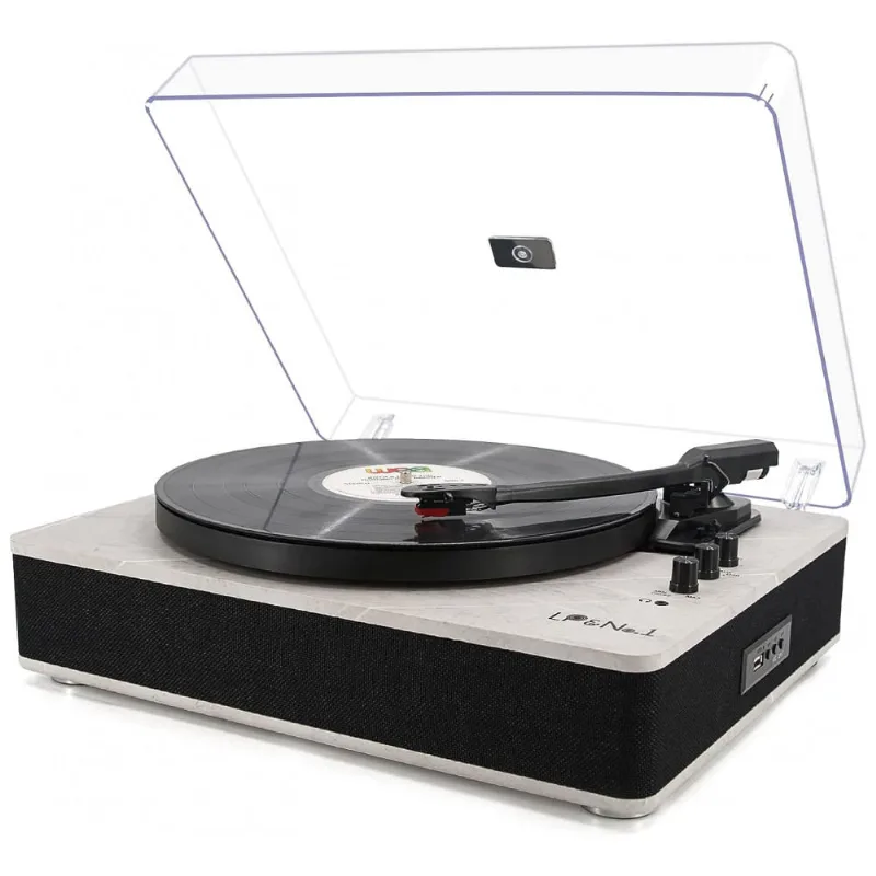 Toca Discos Retro Com 3 Velocidades E Alto Falantes Estereo, Lpno1, Cinza Claro