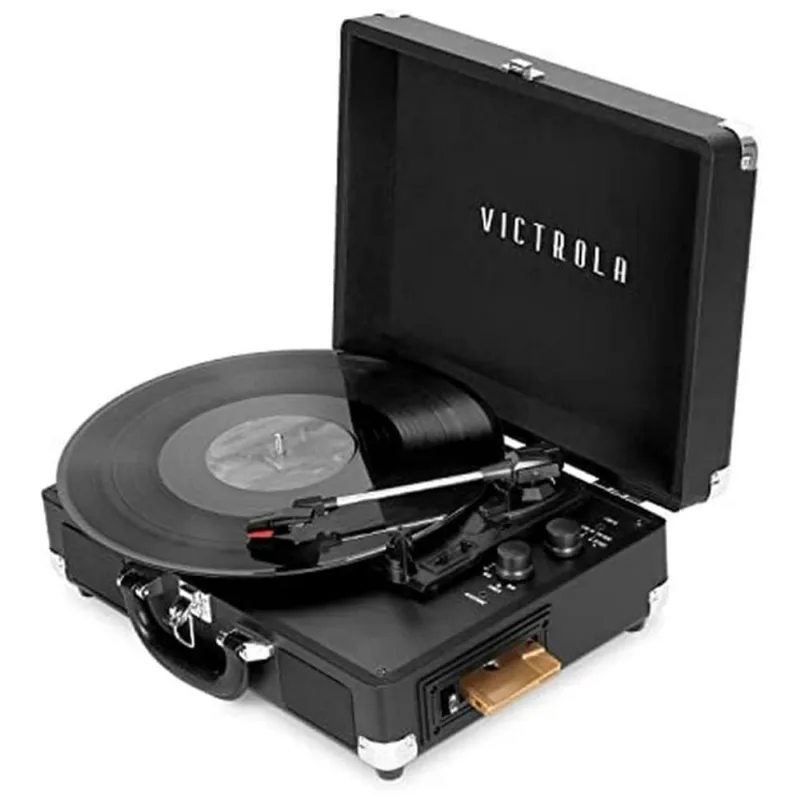 Toca Discos Retro 3 Velocidades Com Bluetooth E Cassete, Victrola Vsc 500btc, Preto