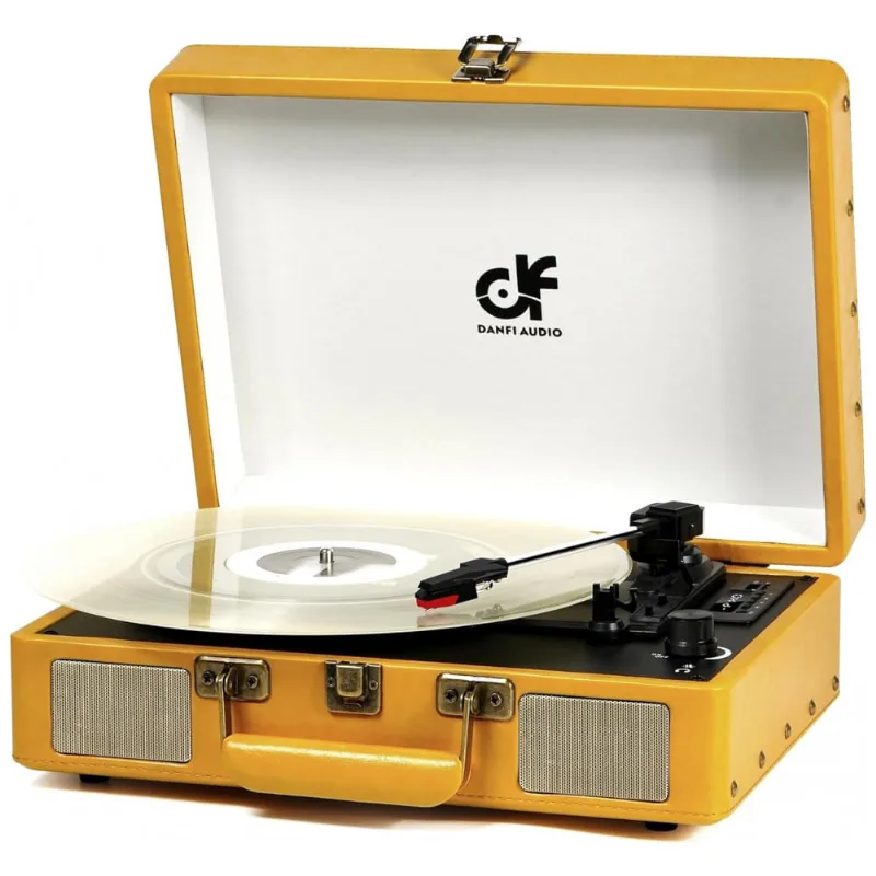Toca Discos Retro 3 Velocidades Com Funcoes Bluetooth, Radio Fm E Usb, Danfi Audio Df, Amarelo