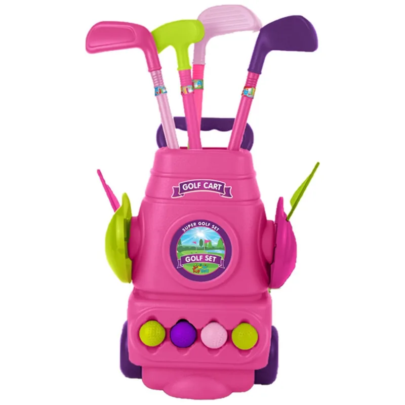 Conjunto De Tacos De Golfe Infantil Com 6 Bolas Para Crianças De 2 A 4 Anos, Toyvelt, Rosa