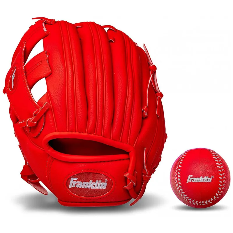 Luva de Beisebol para Crianças de 5 a 7 Anos, Franklin Sports, Vermelha