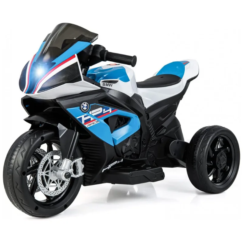 Moto Elétrica Infantil 1 Assento com 3 Rodas e Luz LED, 12V, HONEY JOY BMW, Azul 110v