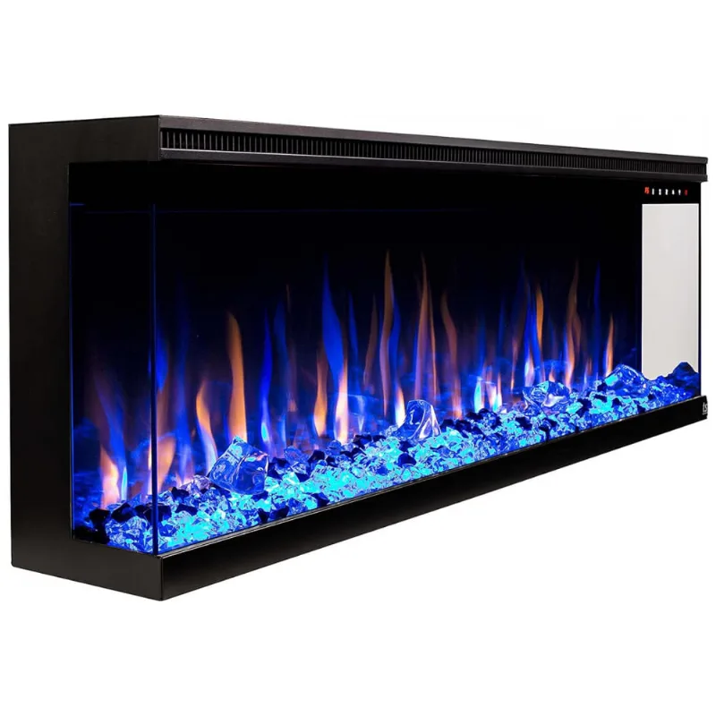 Lareira Elétrica De Embutir A43x127l Com Controle Por App E Tela Sensível Ao Toque, 110v 1500w, Dreamflame, Preta