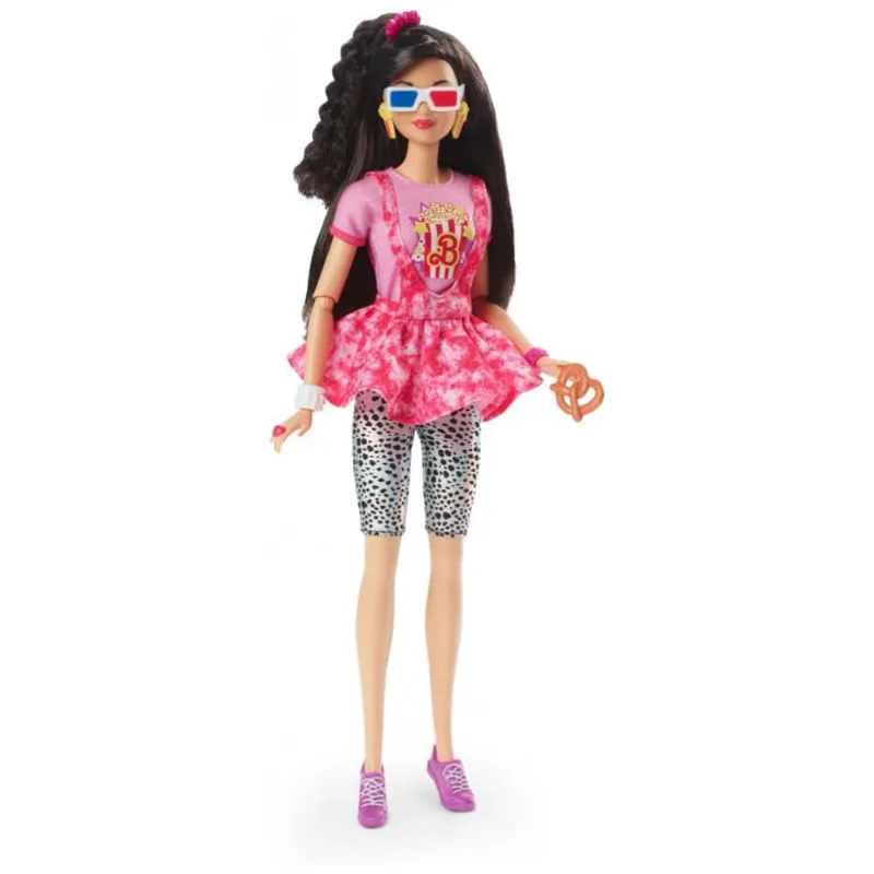 Boneca Barbie Rewind Noite de Filme Inspirada nos Anos 80, Colecionável, Rosa