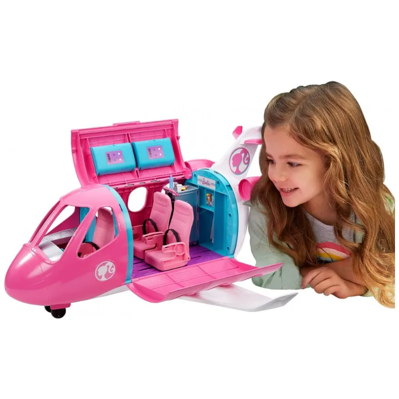 Planador Barbie Airplane com 15 Acessórios Incluindo Cachorro de Estimação