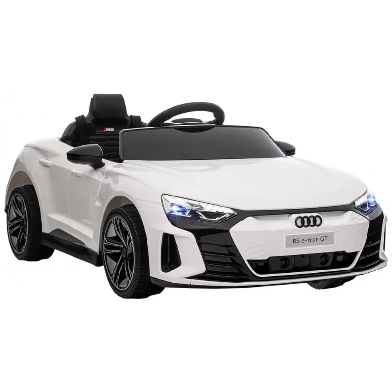 Carro Elétrico Infantil a Bateria 12V com Música, Luzes, Buzina e Sistema de Suspensão, Aosom Kids, Branco