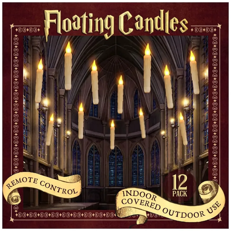 Kit Velas Flutuantes LED com Controle Remoto, 12 Unidades para Halloween
