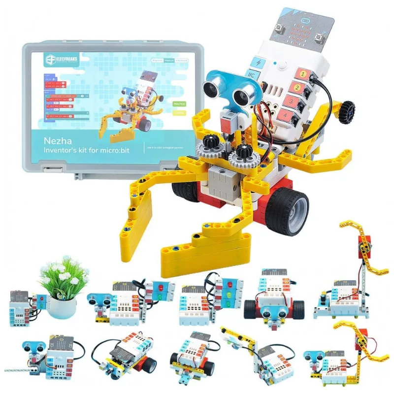 Kit de Construção de Aprendizagem com mais de 400 Peças para 40 Projetos com Bateria, ELECFREAKS, Azul