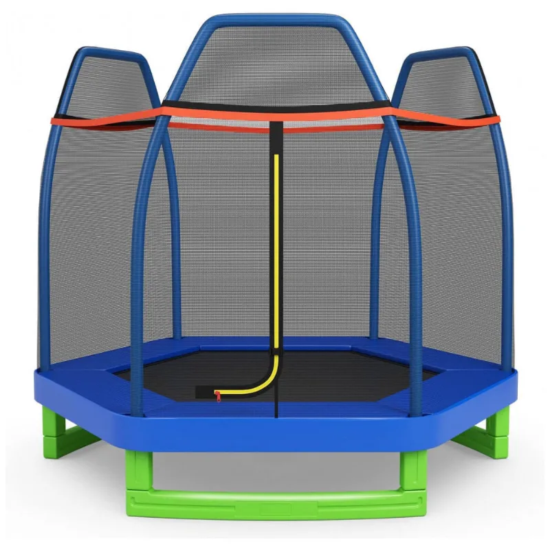 Trampolim DIÁRIO para crianças, trampolins recreativos de 7 pés, trampolim com compartimento de segurança de rede, mini trampolim interno externo